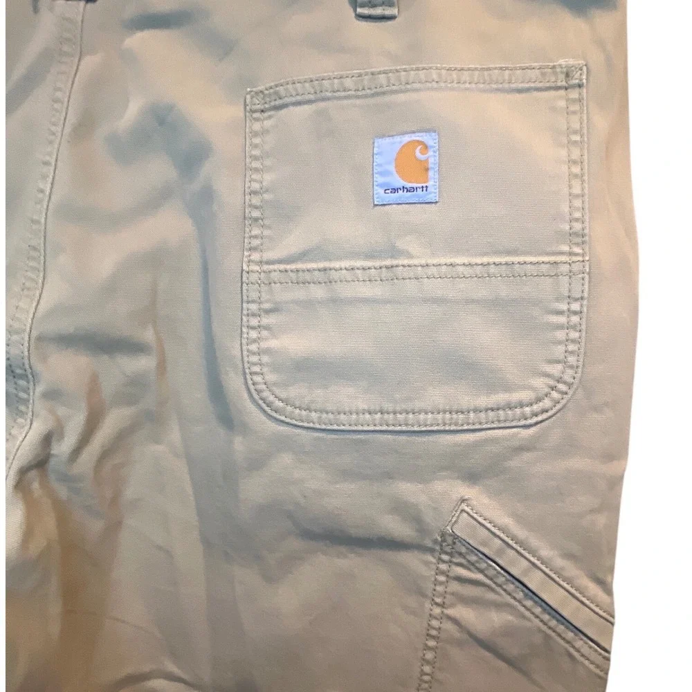 Carhartt Mens Rugged Flex Relaxed Fit‎ Canvas Work Pants Tan 42x30 BN2291-M